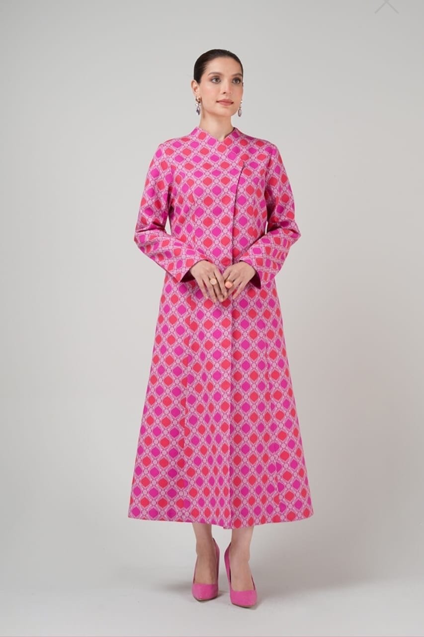 Bareeze 02 – pink – khaddar with chiffon dupata Printed