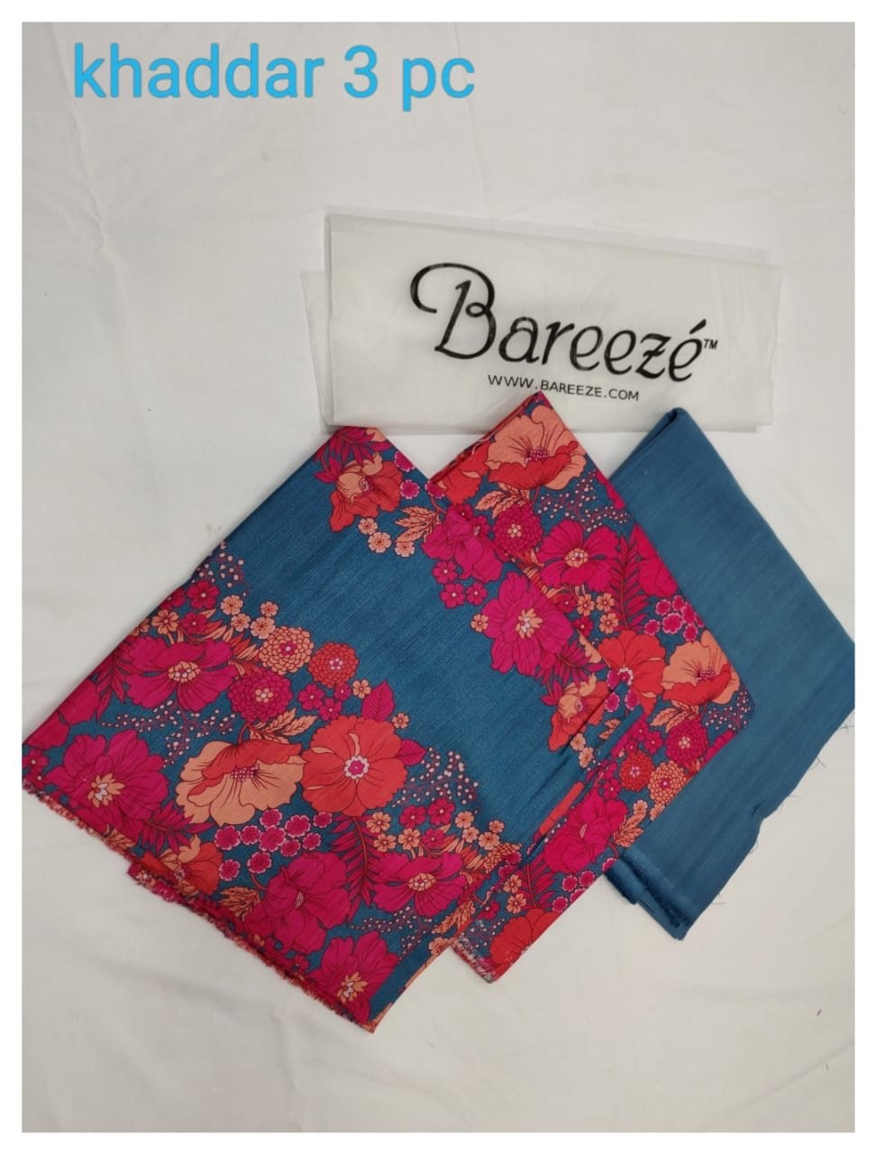 Bareeze – 07 aqua blue khaddar with khaddar shawal – 2024