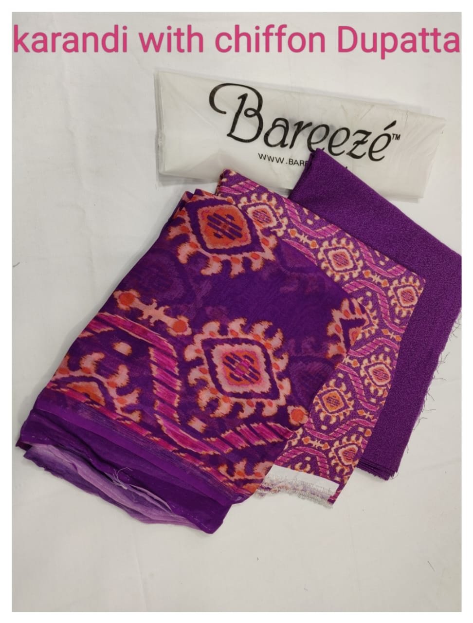 Bareeze – 05 – plum karandi with pure dupata- 2024