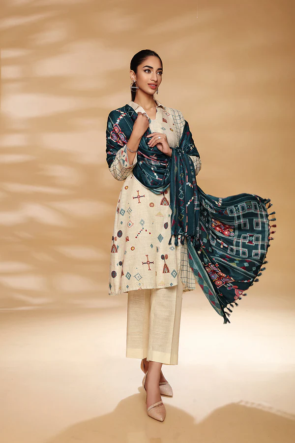 NISHAT WINTER  | 3 PC – PRINTED SUIT