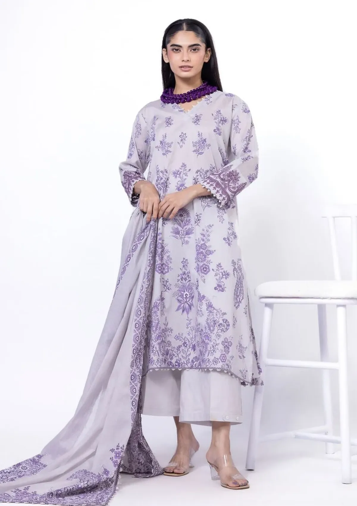 Khaadi EMB Lawn 3 Piece - SS101A