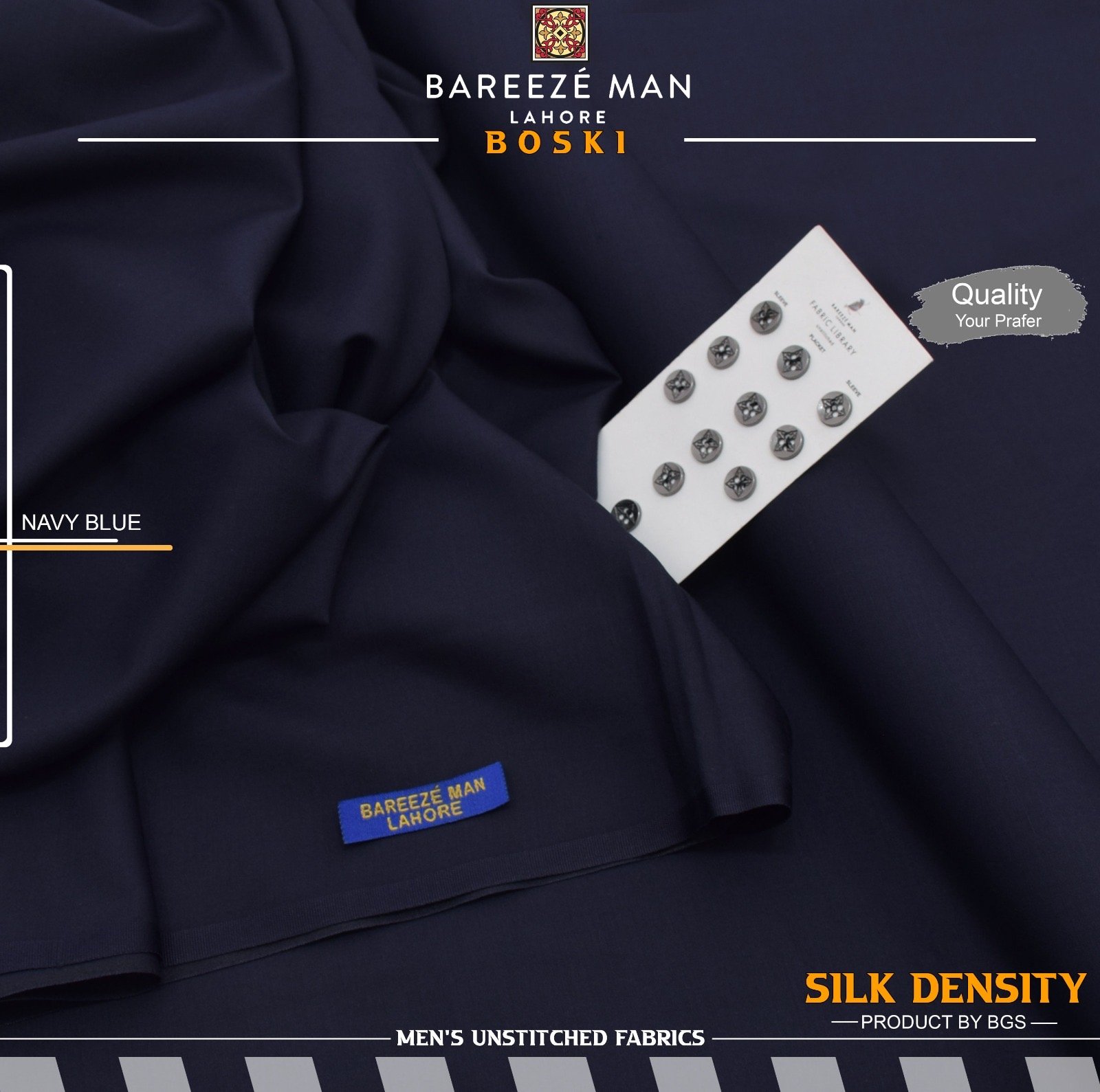 BAREEZE MAN-SILK DENSITY BOSKI-NAVY BLUE 13